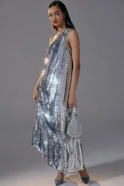 Cheapest ???? Maeve One-Shoulder Sequin ???? Dress SILVER ⭐ -PAIGE-shop unnamed file 2448