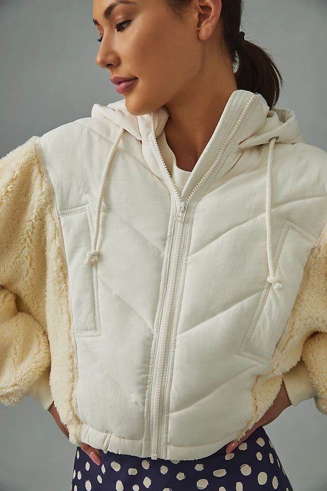 Daily Practice by Anthropologie Sherpa Puffer Jacket New ???? Daily Practice By Anthropologie Sherpa Puffer Jacket IVORY ???? -PAIGE-shop unnamed file 246
