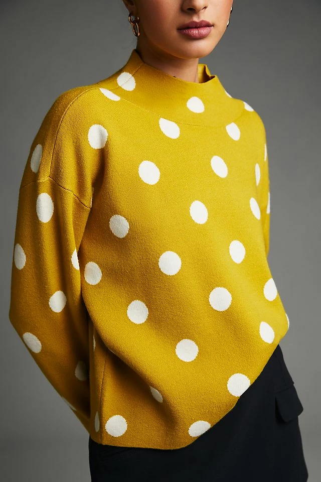 Maeve Carys Mock-Neck Sweater Outlet ???? Maeve Carys Mock-Neck Sweater YELLOW MOTIF ⌛ -PAIGE-shop unnamed file 2465