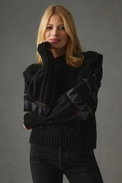 Cheap ???? By Anthropologie Cable-Knit Sweater BLACK ???? -PAIGE-shop unnamed file 2509