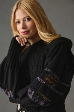 Cheap ???? By Anthropologie Cable-Knit Sweater BLACK ???? -PAIGE-shop unnamed file 2510