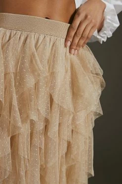Wholesale ???? By Anthropologie Ruffled Tulle Midi ???? Skirt MOSS ???? -PAIGE-shop unnamed file 2515