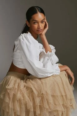 Wholesale ???? By Anthropologie Ruffled Tulle Midi ???? Skirt MOSS ???? -PAIGE-shop unnamed file 2517