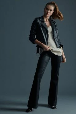 Outlet ???? Paige Genevieve ???? Coated Flare ???? Jeans BLACK ⭐