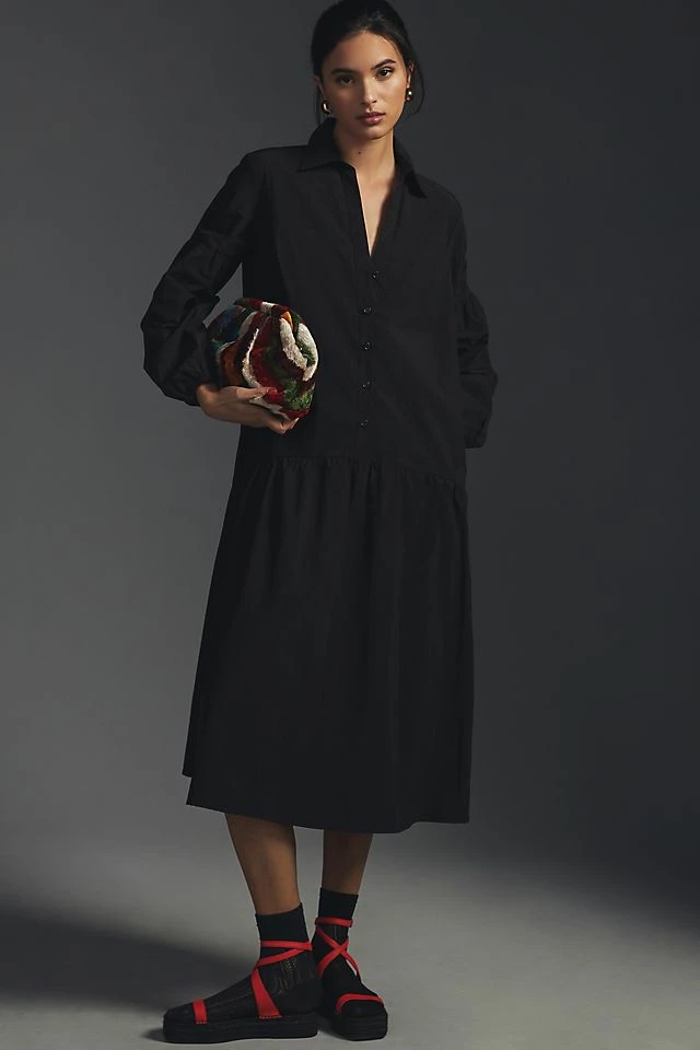 Maeve Button-Front Poplin Dress Best reviews of ✔️ Maeve Button-Front Poplin ???? Dress BLACK ???? -PAIGE-shop unnamed file 2566