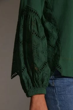 Cheap ⭐ Forever That Girl Eyelet Sweatshirt DARK GREEN ???? -PAIGE-shop unnamed file 2582