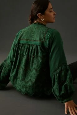 Cheap ⭐ Forever That Girl Eyelet Sweatshirt DARK GREEN ???? -PAIGE-shop unnamed file 2584