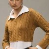 Discount ???? Pilcro Cropped Cable-Knit Twofer Sweater HONEY ???? 2 Discount ???? Pilcro Cropped Cable-Knit Twofer Sweater HONEY ???? -PAIGE-shop unnamed file 2586
