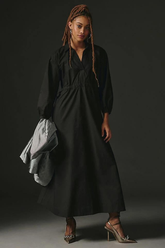 Maeve Cinched Shirt Dress Outlet ✨ Maeve Cinched ???? Shirt ???? Dress BLACK ???? -PAIGE-shop unnamed file 2592