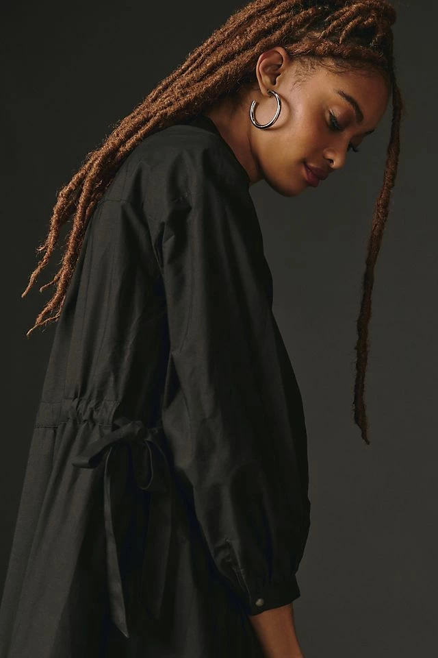 Maeve Cinched Shirt Dress Outlet ✨ Maeve Cinched ???? Shirt ???? Dress BLACK ???? -PAIGE-shop unnamed file 2594