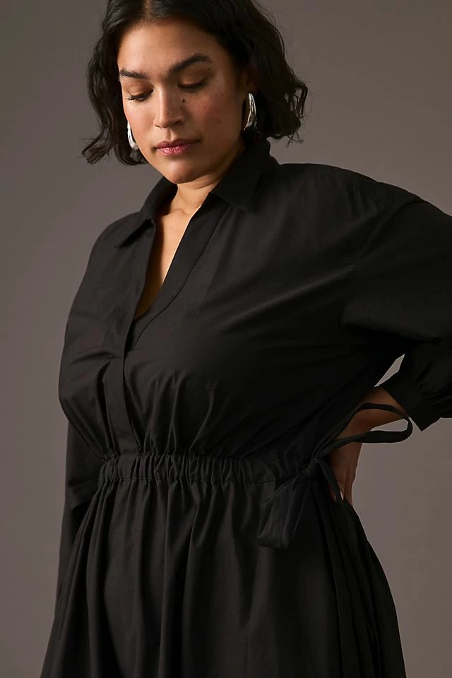 Maeve Cinched Shirt Dress Outlet ✨ Maeve Cinched ???? Shirt ???? Dress BLACK ???? -PAIGE-shop unnamed file 2596