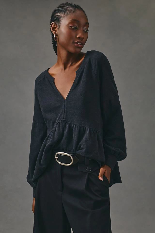 Pilcro Long-Sleeve Babydoll Top Outlet ???? Pilcro Long-Sleeve Babydoll Top BLACK ⭐ -PAIGE-shop unnamed file 2603