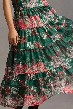 Buy ???? Bhanuni By Jyoti Bhanuni Jyoti Tiered Short-Sleeve ???? Dress GREEN ???? -PAIGE-shop unnamed file 2612
