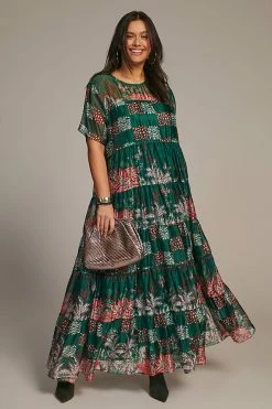 Buy ???? Bhanuni By Jyoti Bhanuni Jyoti Tiered Short-Sleeve ???? Dress GREEN ???? -PAIGE-shop unnamed file 2613