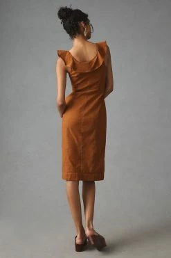 Cheap ???? By Anthropologie Buttondown ???? Dress BROWN ???? -PAIGE-shop unnamed file 2621