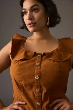 Cheap ???? By Anthropologie Buttondown ???? Dress BROWN ???? -PAIGE-shop unnamed file 2624