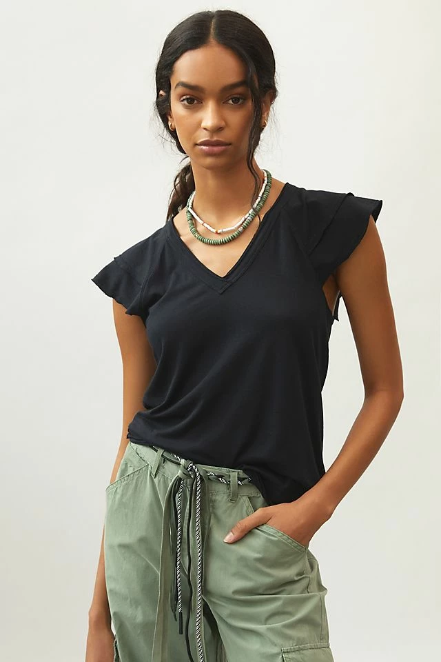 Maeve Catie Ruffle-Sleeved Tee Buy ???? Maeve Catie Ruffle-Sleeved Tee OXFORD ⌛ -PAIGE-shop unnamed file 2643