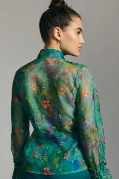 Discount ???? Mynah's Reynu Taandon Sheer Bow Blouse BLUE MOTIF ⭐ -PAIGE-shop unnamed file 2663