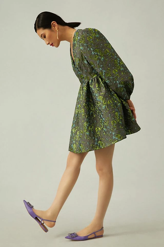 Corey Lynn Calter Deep-V Jacquard Dress Best deal ???? Corey Lynn Calter Deep-V Jacquard ???? Dress GREEN MOTIF ???? -PAIGE-shop unnamed file 2674