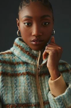 Deals ✔️ By Anthropologie Plaid Jacket SKY ???? -PAIGE-shop unnamed file 2687