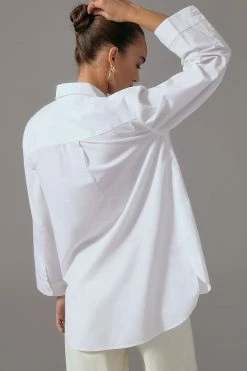 Best Pirce ???? By Anthropologie Henley ???? Shirt WHITE ???? -PAIGE-shop unnamed file 2692