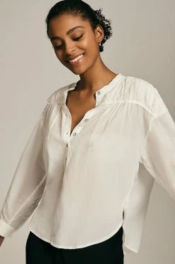 Cheap ✨ Pilcro Henley Blouse WHITE ???? 5 Cheap ✨ Pilcro Henley Blouse WHITE ???? -PAIGE-shop unnamed file 2698