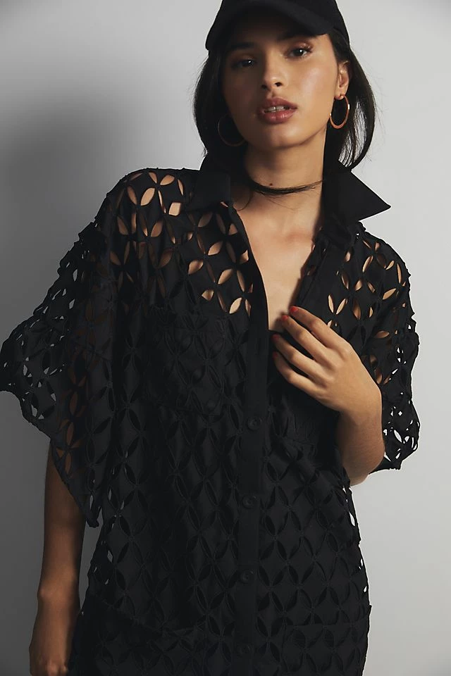 Eva Franco Cutwork Shirt Dress Cheapest ???? Eva Franco Cutwork ???? Shirt ???? Dress BLACK ???? -PAIGE-shop unnamed file 2701