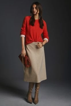 Promo ???? Mare Mare X Anthropologie Cozy A-Line ???? Skirt NEUTRAL ????