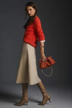 Promo ???? Mare Mare X Anthropologie Cozy A-Line ???? Skirt NEUTRAL ???? -PAIGE-shop unnamed file 2710