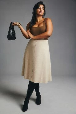 Promo ???? Mare Mare X Anthropologie Cozy A-Line ???? Skirt NEUTRAL ???? -PAIGE-shop unnamed file 2712