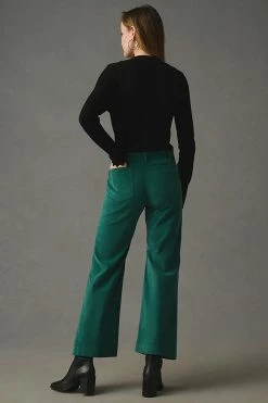 Buy ???? Self Contrast Petite Corduroy Crop Flare Pants DARK GREEN ???? -PAIGE-shop unnamed file 2715