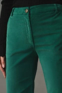 Buy ???? Self Contrast Petite Corduroy Crop Flare Pants DARK GREEN ???? -PAIGE-shop unnamed file 2716