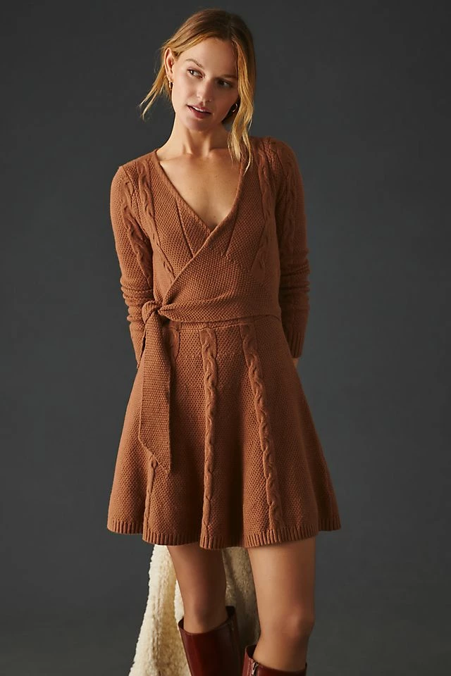 Greylin Wrap Sweater Dress Cheapest ???? Greylin Wrap Sweater ???? Dress BROWN ???? -PAIGE-shop unnamed file 2755