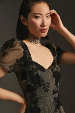 Brand new ???? Geisha Designs Floral Appliqué ???? Dress BLACK ???? -PAIGE-shop unnamed file 2761