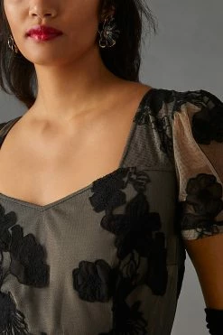 Brand new ???? Geisha Designs Floral Appliqué ???? Dress BLACK ???? -PAIGE-shop unnamed file 2763