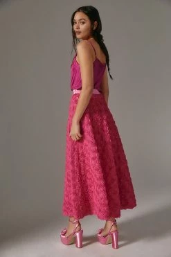 Top 10 ❤️ Maeve Floral Appliqué ???? Skirt PINK ???? -PAIGE-shop unnamed file 2766