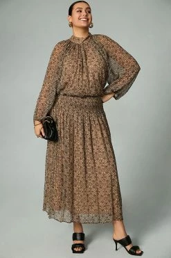 Deals ⭐ Let Me Be Smocked Mock-Neck ???? Dress BLACK & WHITE ???? -PAIGE-shop unnamed file 2778