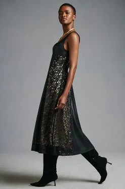 Coupon ???? By Anthropologie Faux Leather Lace ???? Dress BLACK ???? -PAIGE-shop unnamed file 2782