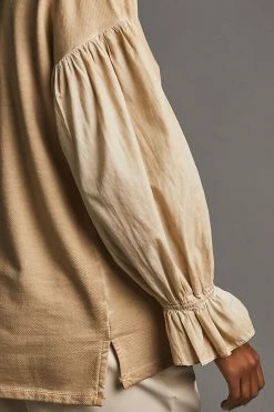 Coupon ???? Pilcro Mixed-Media Pullover BEIGE ✨ -PAIGE-shop unnamed file 2793