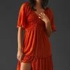 Best Sale ???? By Anthropologie Ruched Tiered ???? Dress TERRA COTTA ???? -PAIGE-shop unnamed file 2806