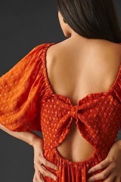 Best Sale ???? By Anthropologie Ruched Tiered ???? Dress TERRA COTTA ???? -PAIGE-shop unnamed file 2810