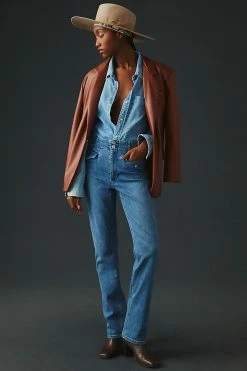 Cheap ???? Maeve Bombshell Slim Straight ???? Jeans DENIM MEDIUM BLUE ????