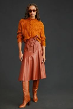 Coupon ???? Pilcro Mock-Neck Cable-Knit Sweater GOLD ???? -PAIGE-shop unnamed file 2821