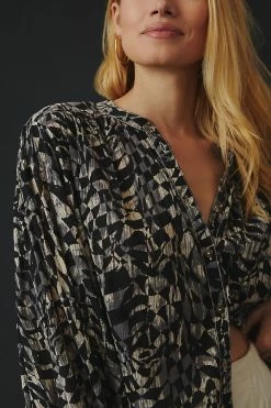 Budget ???? Pilcro Printed Batwing Blouse BLUE MOTIF ???? -PAIGE-shop unnamed file 2866