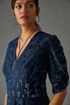 Best reviews of ???? Hutch Puff-Sleeve Velvet ???? Dress NAVY ???? -PAIGE-shop unnamed file 2874