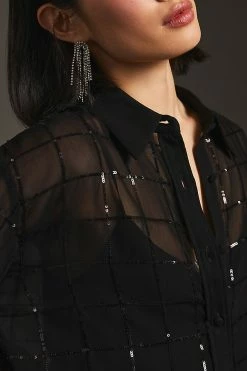 Top 10 ❤️ Rinku Dalamal Sequin ???? Shirt ???? Dress BLACK ???? -PAIGE-shop unnamed file 2877