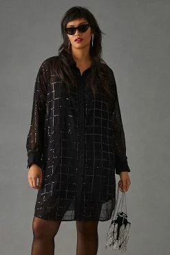 Top 10 ❤️ Rinku Dalamal Sequin ???? Shirt ???? Dress BLACK ???? -PAIGE-shop unnamed file 2879