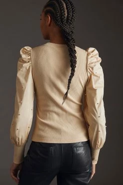 Flash Sale ???? Dolan Left Coast DOLAN Puff-Sleeve Blouse IVORY ???? -PAIGE-shop unnamed file 2898