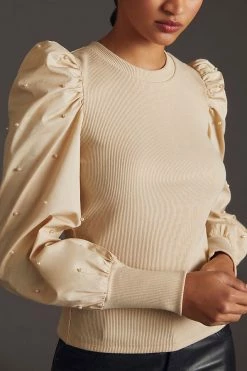 Flash Sale ???? Dolan Left Coast DOLAN Puff-Sleeve Blouse IVORY ???? -PAIGE-shop unnamed file 2899