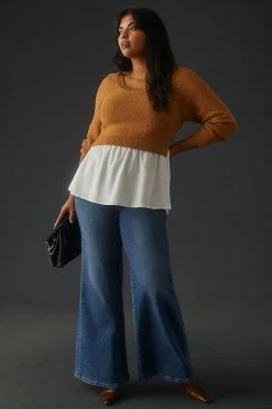 Best reviews of ???? By Anthropologie Layered Sweater HONEY ???? -PAIGE-shop unnamed file 2917